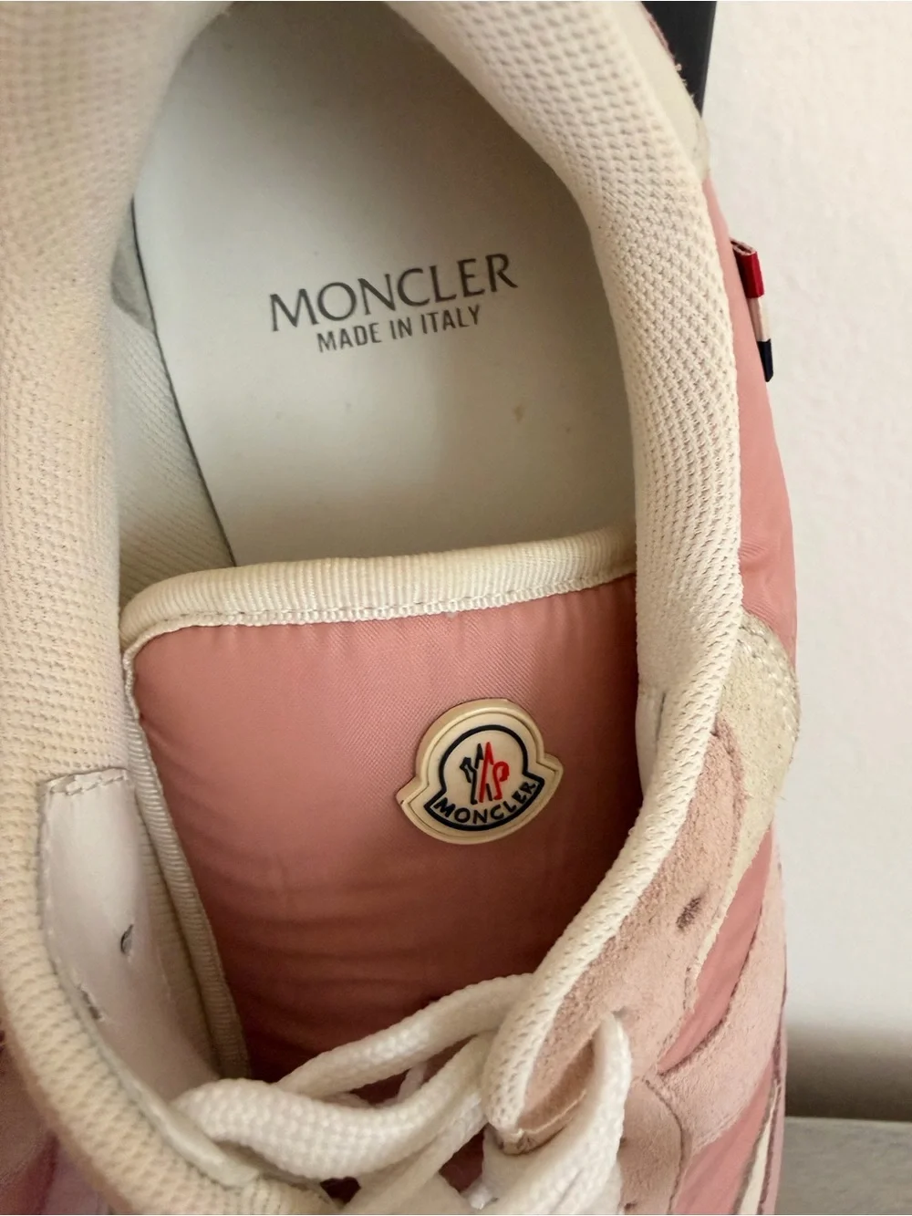 Moncler Authentic Pink Suede & Nylon low-top Retro Sneakers Size 8 (EU 38)